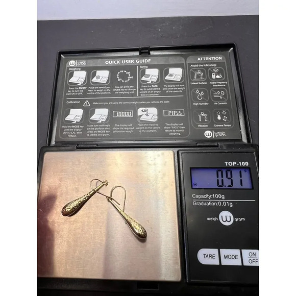 Turkish 10k yellow gold diamond cut teardrop earrings - Picture 4 of 11